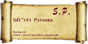 Sárfi Piroska névjegykártya