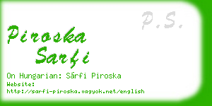 piroska sarfi business card