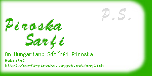 piroska sarfi business card